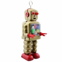 Roboter - High Wheel Robot - gold - Blechroboter
