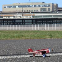Blechspielzeug - Flugzeug - Rot - Blechflugzeug