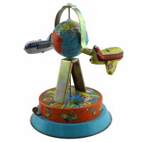 Tin toy - collectable toys - Globe with airplane - Tinairplane
