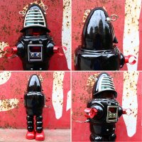 Robot - Tin Toy Robot - Mechanical Planet Robot - black