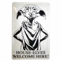 Geprägtes Blechschild 20x30 cm - Harry Potter - House-Elves Welcome Here! - Nostalgie Blech Schild