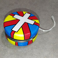 Blechspielzeug - Jojo aus Blech - kreuz farbig