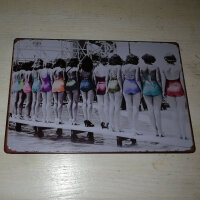 Blechschild - Damen im Bikini - Nostalgie