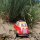 Tin toy - wind-up car - mini racer - yellow red - tin car