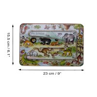 Blechspielzeug - Spielbahn mit Auto - Zoo Express Set - inklusive Aufziehauto