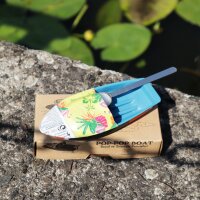 Tin toys - Small recycling boat - Candle boat - Pop pop pop boat made of tin