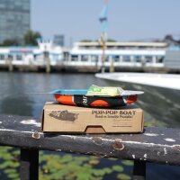 Tin toys - Small recycling boat - Candle boat - Pop pop pop boat made of tin