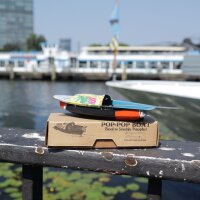 Tin toys - Small recycling boat - Candle boat - Pop pop pop boat made of tin