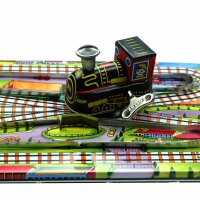 Tin toys - fairway with locomotive - Modern Train Set - including wind-up locomotive