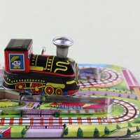 Blechspielzeug - Spielbahn mit Lokomotive - Modern Train Set - inklusive Lok zum Aufziehen