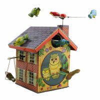 Blechspielzeug - Vogelhaus - Blechvogel