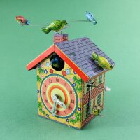 Blechspielzeug - Vogelhaus - Blechvogel