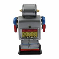 Robot - small robot - silver-blue - tin robot