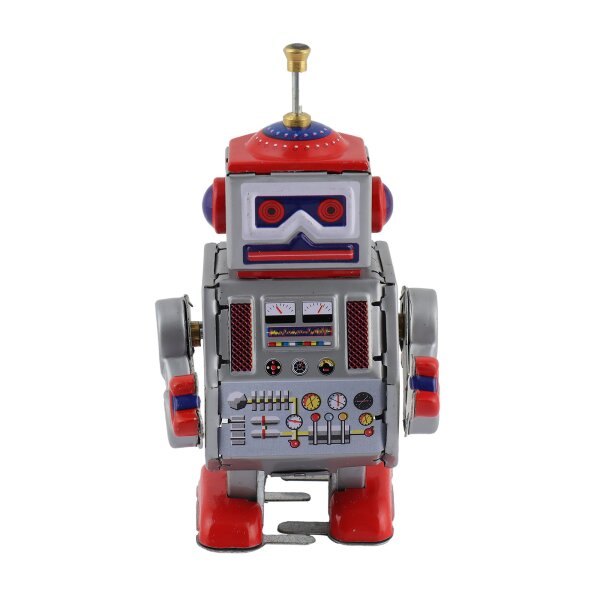 Robot - small robot - silver-red - tin robot