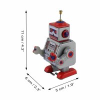 Roboter - kleiner Roboter - silber-rot - Blechroboter