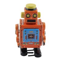 Robot - small robot - orange - tin robot