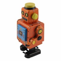 Robot - small robot - orange - tin robot