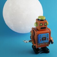 Robot - small robot - orange - tin robot