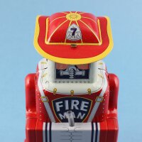 Roboter - Feuerwehrmann - Fire Man - rot - Blechroboter