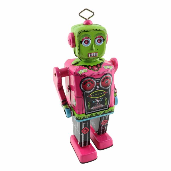 Roboter - Walking Robot Woman - Roberta - pink - Blechroboter