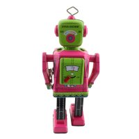 Roboter - Walking Robot Woman - Roberta - pink - Blechroboter