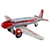 Tin toy - propeller plane Douglas DC-3 tin airplane