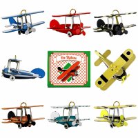 Blechspielzeug - Mini Flugzeug Doppeldecker - Deko...