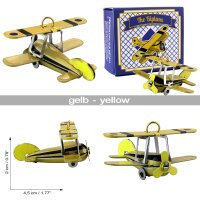 Tin toy - mini airplane biplane - deco trailer - metal