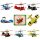 Blechspielzeug - Mini Flugzeug Doppeldecker - Deko Anhänger - Metall