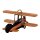 Blechspielzeug - Mini Flugzeug Doppeldecker - Deko Anhänger - Metall orange