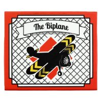 Tin toy - mini airplane biplane - deco trailer - metal black