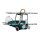 Tin toy - mini airplane biplane - deco trailer - metal turquoise