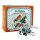 Tin toy - mini airplane biplane - deco trailer - metal turquoise