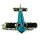 Tin toy - mini airplane biplane - deco trailer - metal turquoise