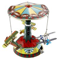 Tin toys - carousel with airplanes - biplane - airplane...