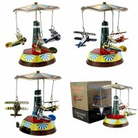 Tin toys - carousel with airplanes - biplane - airplane carousel