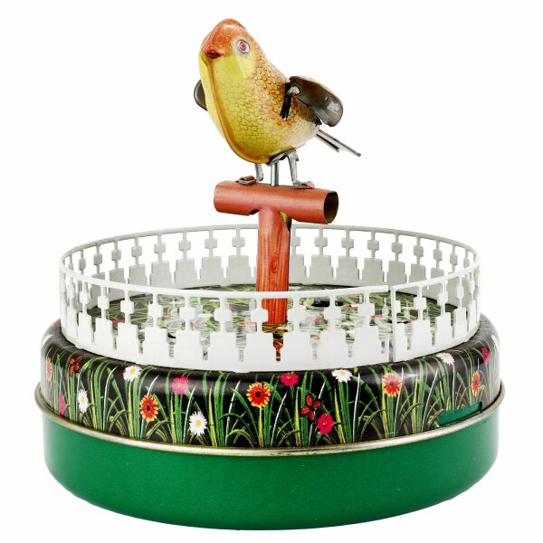 Tin toy - collectable toys - bird on perch - tin bird
