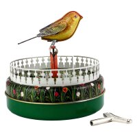 Tin toy - collectable toys - bird on perch - tin bird