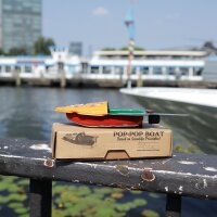 Tin toy - candle boat pop pop boat mini litho rattle boat made of tin