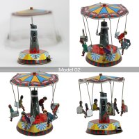 Tin toy carousel Swing small funfair tin carousel