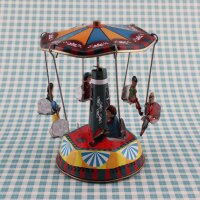 Tin toy carousel Swing model 02 small funfair tin carousel