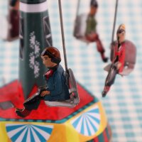 Tin toy carousel Swing model 02 small funfair tin carousel