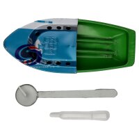 Tin toys small recycling boat with portholes candle boat pop pop tin boat