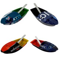 Tin toys small recycling boat with portholes candle boat pop pop tin boat