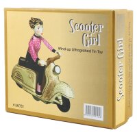 Blechspielzeug Scooter Girl Mädchen auf Motorroller Roller