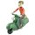 Tin toy scooter girl green girl on a motor scooter scooter