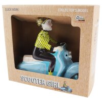 Tin toy scooter girl blue-light blue girl on a motor scooter scooter