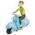 Tin toy scooter girl blue-light blue girl on a motor scooter scooter