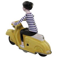 Blechspielzeug Scooter Girl ocker Mädchen auf Motorroller Roller