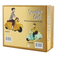 Blechspielzeug Scooter Girl ocker Mädchen auf Motorroller Roller